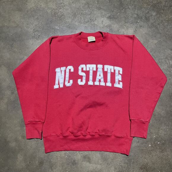 Vintage 90s NC State University Red Embroidered Sweatshirt - Picture 1 of 3